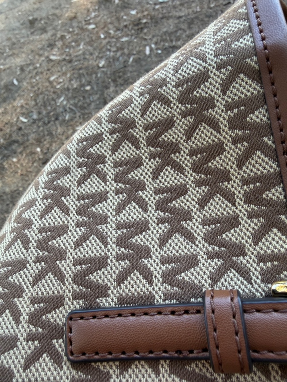 Michael Kors Brown & Cream Signature Canvas Messenger Bag